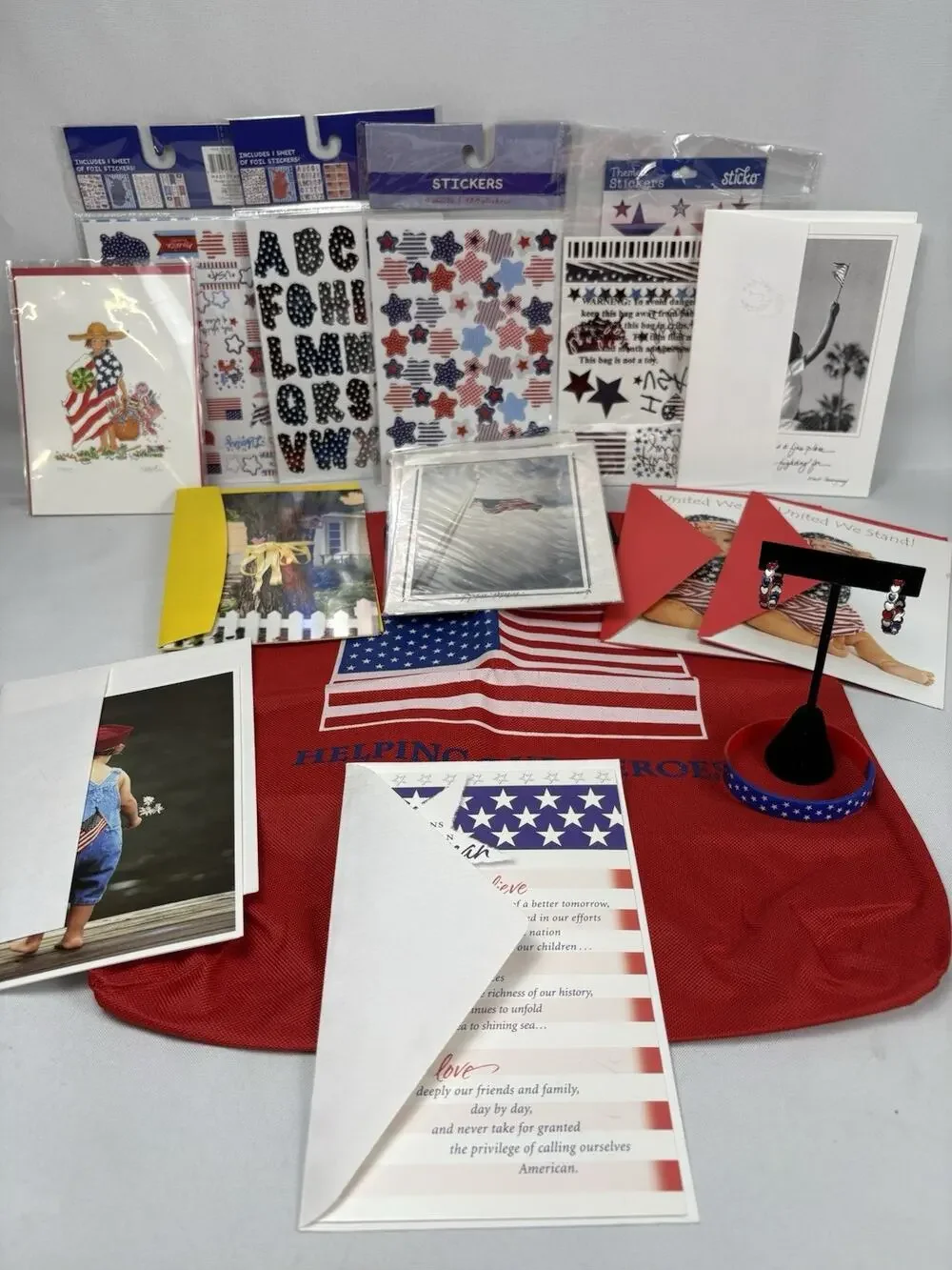 Patriotic 4th of July Party Celebration Lot Freedom 250 Americana Cards Stickers